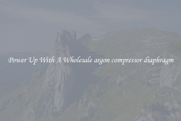 Power Up With A Wholesale argon compressor diaphragm