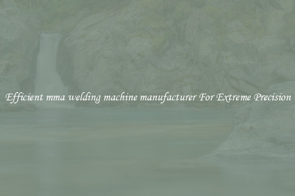 Efficient mma welding machine manufacturer For Extreme Precision