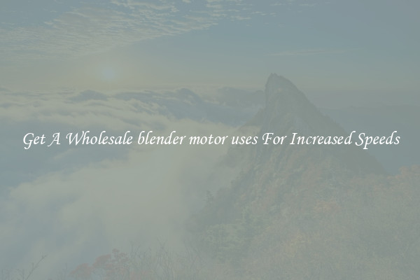Get A Wholesale blender motor uses For Increased Speeds