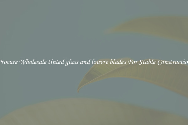 Procure Wholesale tinted glass and louvre blades For Stable Construction