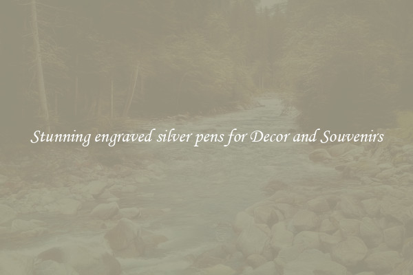 Stunning engraved silver pens for Decor and Souvenirs