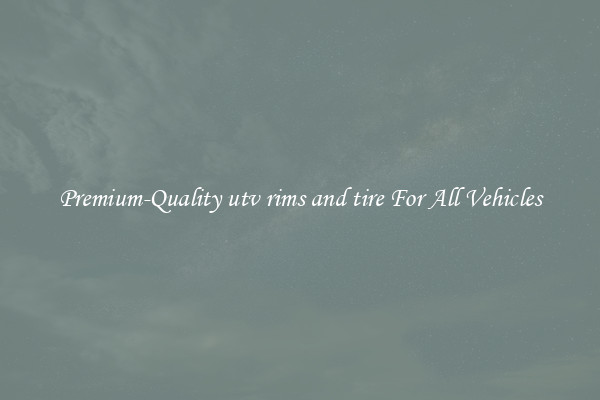 Premium-Quality utv rims and tire For All Vehicles
